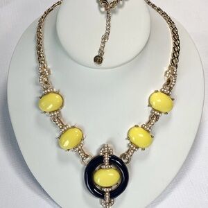 Vintage Talbots Yellow and Navy Necklace